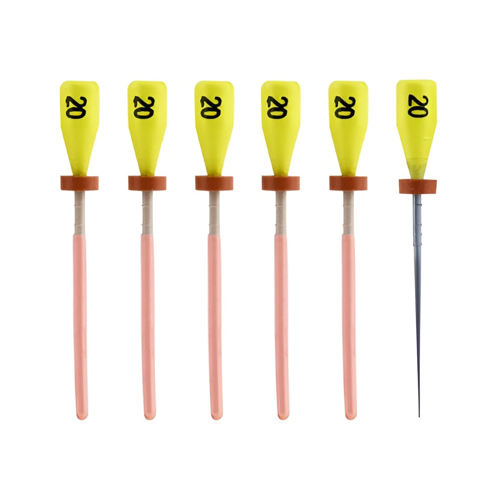 One HT Reciprocal File Gutta Percha Core Carrier Obturators - 5 x Small #20 (Yellow) Obturators + 1 x verifier