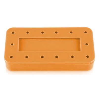 Rectangular Bur Block, (Capacity: 14, Diameter: 3" X 1_" X _" ), Neon-Tangerine, Each