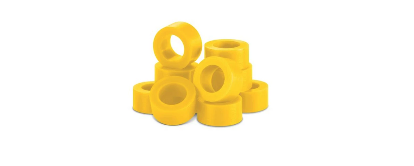 Code Rings - Silicone, Medical Grade, Large Size: 7/32 ID, 5/32 wide, Yellow, Pkg. of 60
