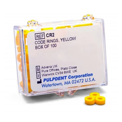 Code Rings - Silicone, Medical Grade, Standard Size: 1/8 ID, 1/8 wide, Yellow, Box of 100