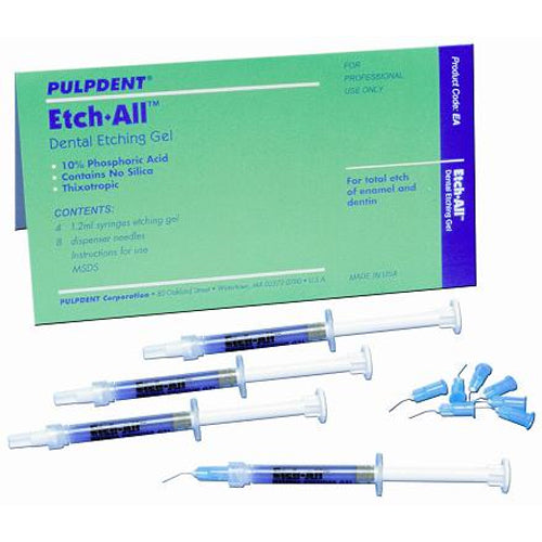Etch-All Dental Etching Gel - 10% Phosphoric Acid, KIT: 4 x 1.2 mL syringes