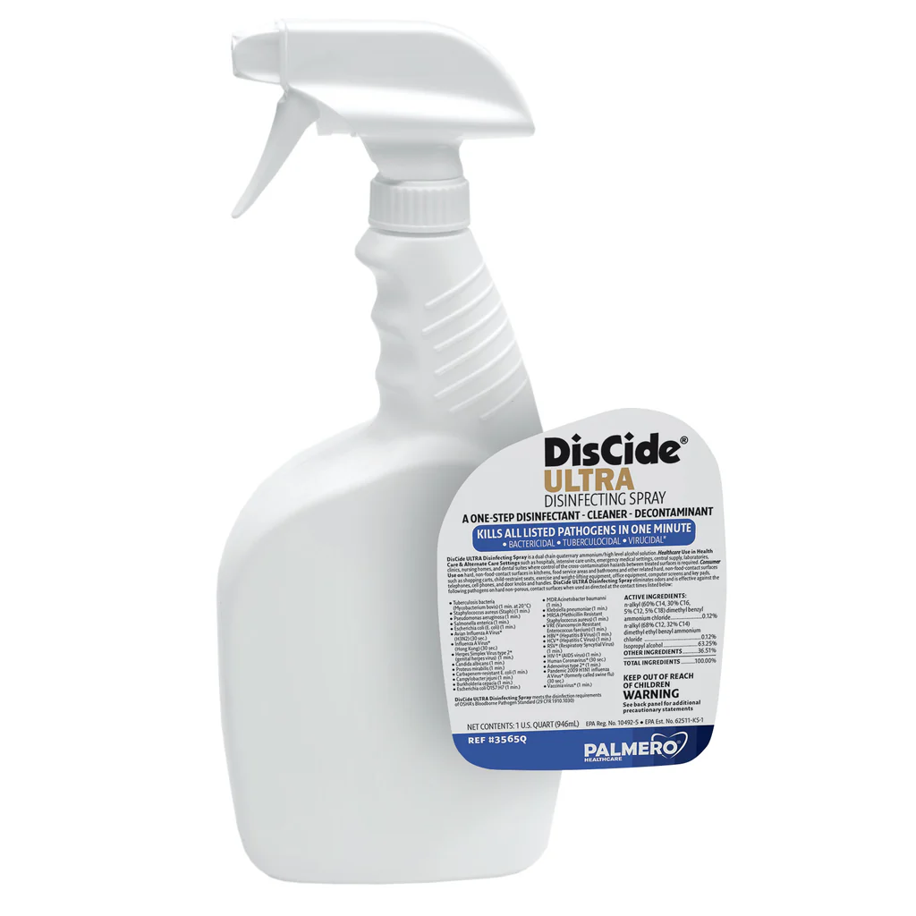 DisCide Accessories, Empty Quart Bottle w/Sprayer & DisCide Ultra Label
