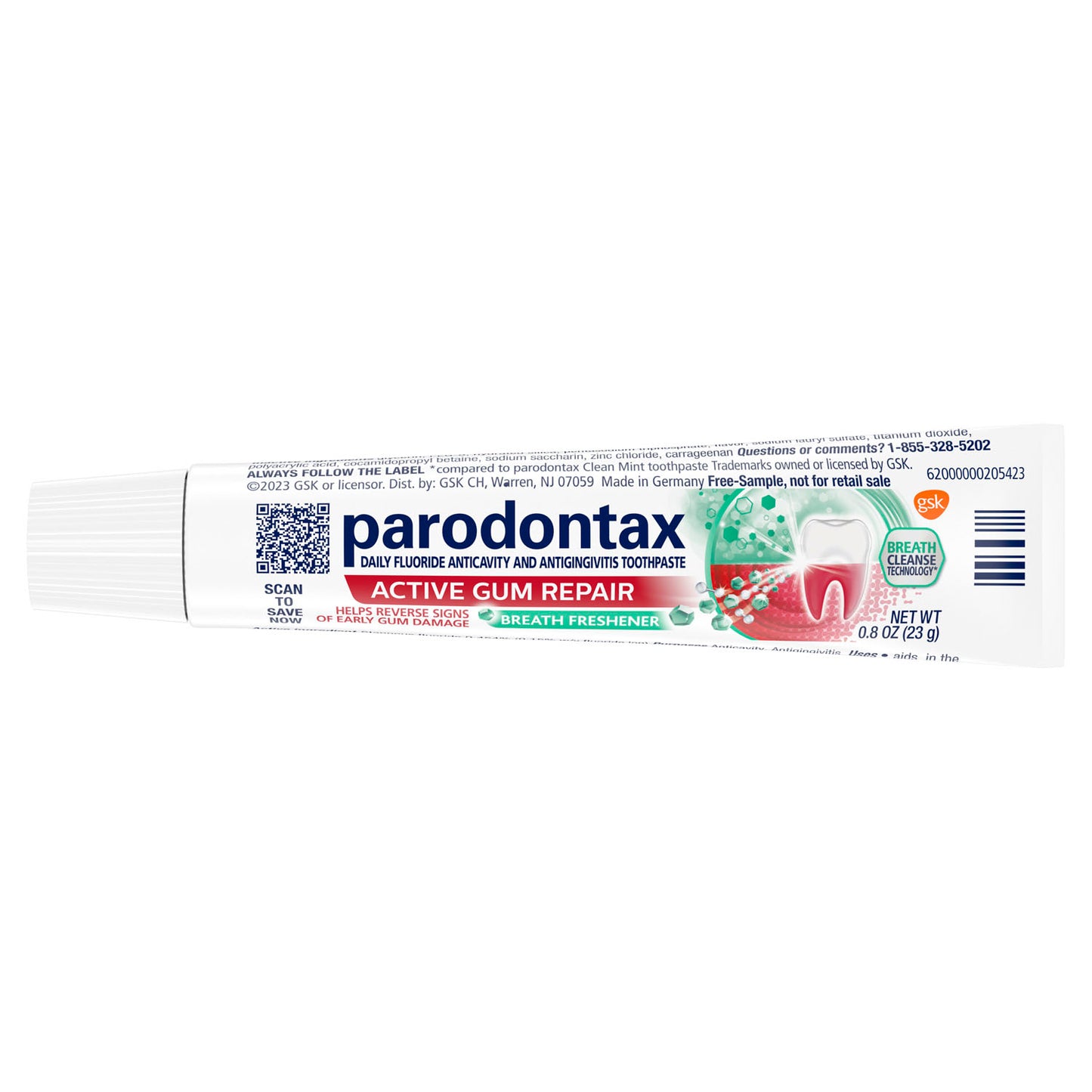 Parodontax Active Gum Repair Breath Freshener Toothpaste, 50/pkg x 0.8oz