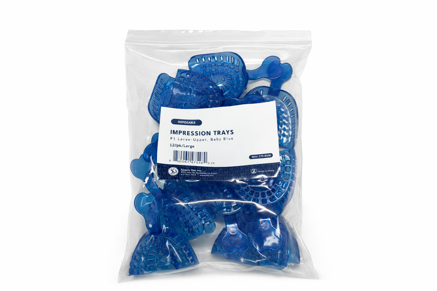 Disposable Impression Trays, 12/Pkg