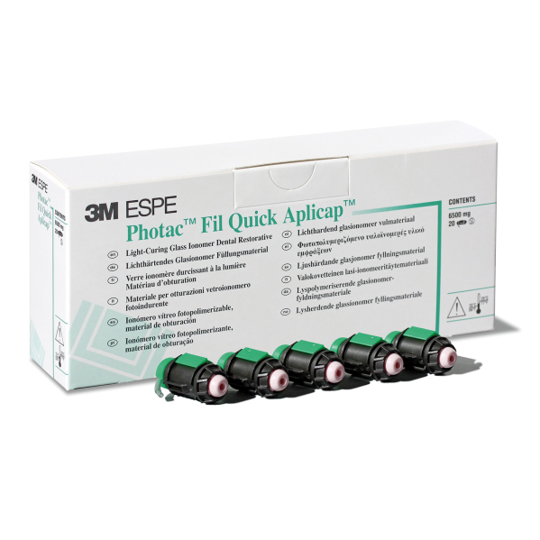 3M Photac Fil Quick Aplicap Light-Cured Glass Ionomer Restorative - 20/pk