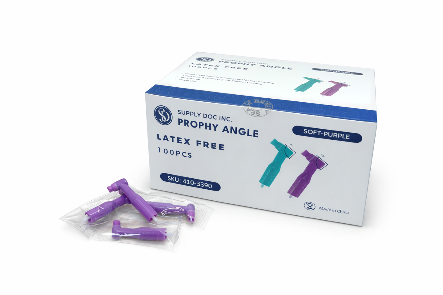 Supply Doc Disposable Prophy Angle w/ Soft Purple Cup