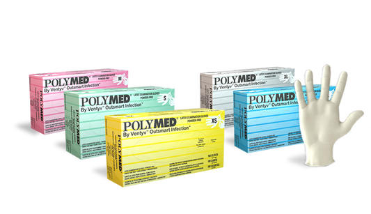 Polymed Latex Gloves , 100/Box