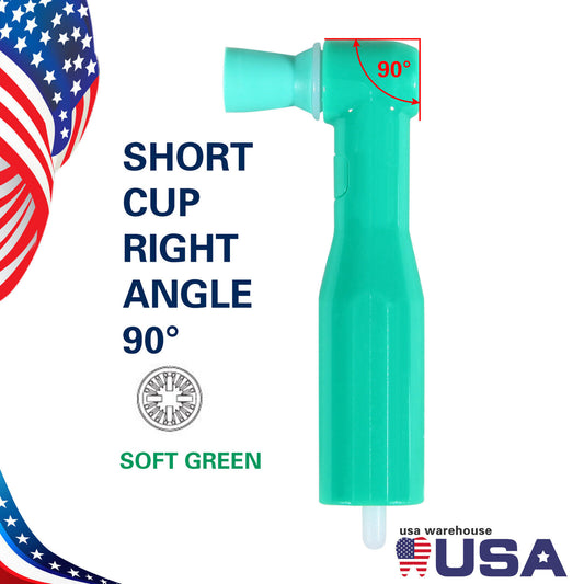 Premium Plus Disposable Prophy Angle w/ Soft Short Green Cup, 100/Pkg