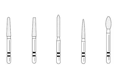 Two Striper Ultra-Premium Diamond Burs, Assorted, 5/Pkg