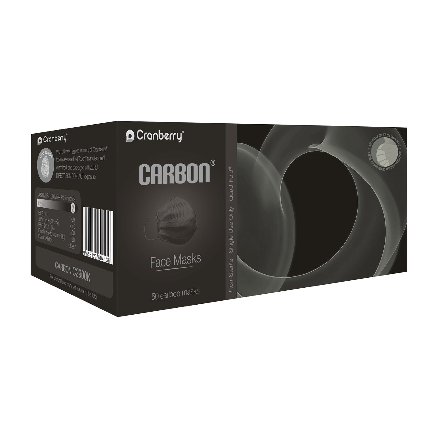 Carbon Face Mask, ASTM Level 3, One Size, 50/Box