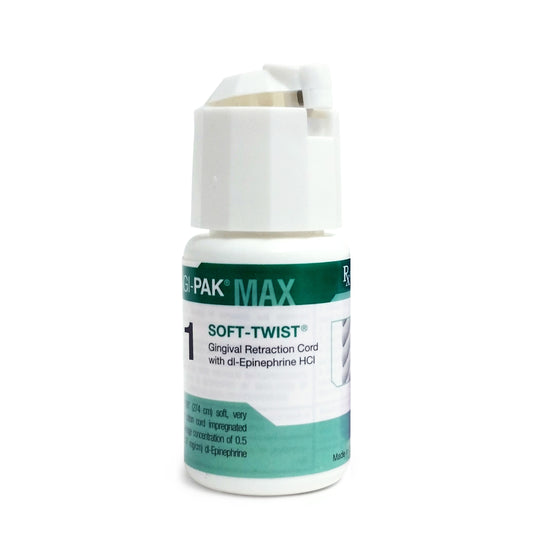 Gingi-Pak MAX Soft Twist #1 Thin with Epinephrine, 100% Cotton, 108" per Bottle.