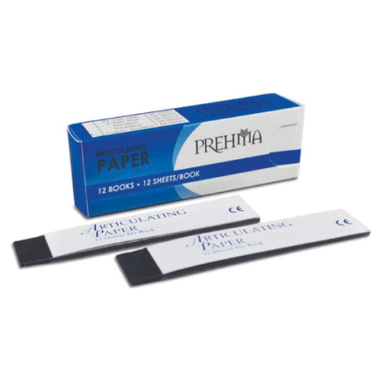 Prehma Articulating Paper, Blue Thick Regular Strips, 127 Microns, 12 Sheets/Book, 12 Books/Pkg,