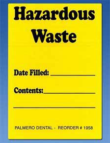 Hazardous Waste Label 100/roll