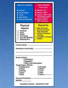 Hazardous Material Label 100 Roll Supply Doc Inc