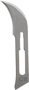 Myco Medical #12B Surgical Scalpel Blade, Stainless Steel, Sterile, 100/Pkg