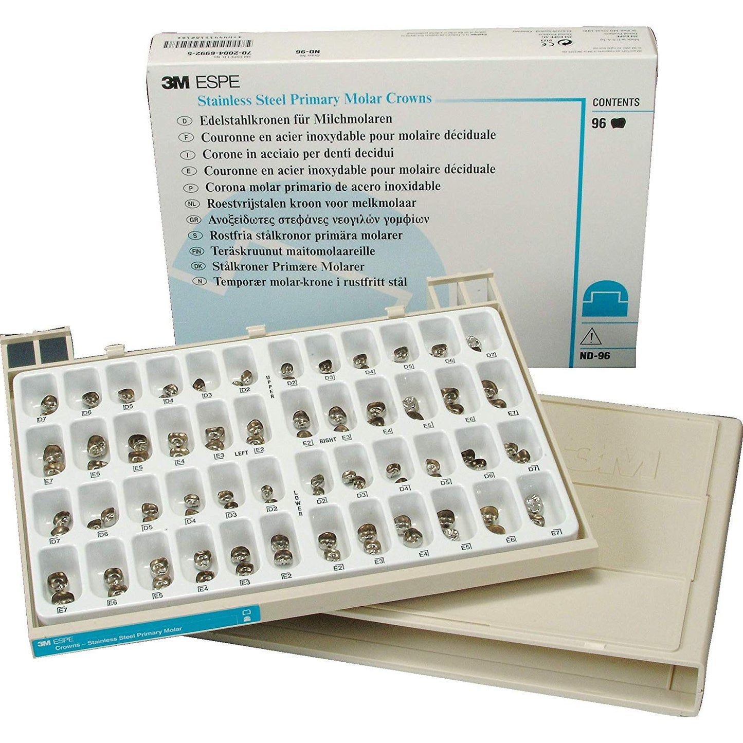 3M Stainless Steel Molar Crowns, All Sizes