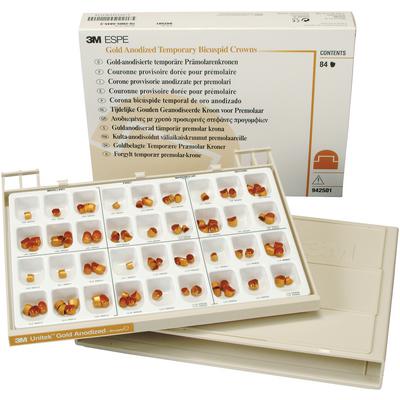 3M Gold Anodized Crowns, Bicuspid Set of 84 Crowns