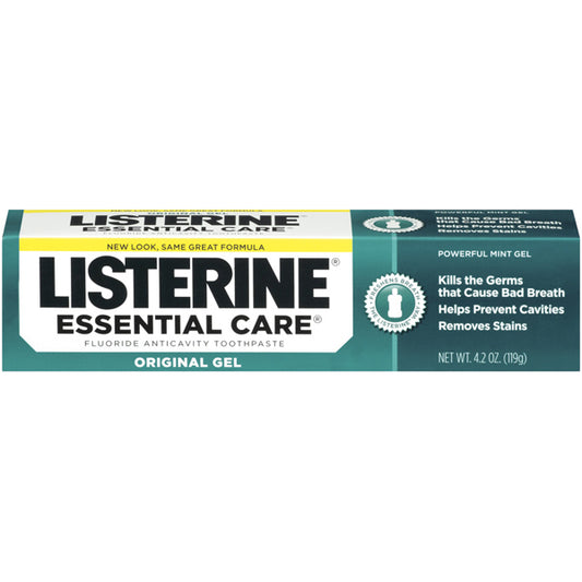 Listerine Essential Care Toothpaste, Gel, 4.2 oz, 24/cs
