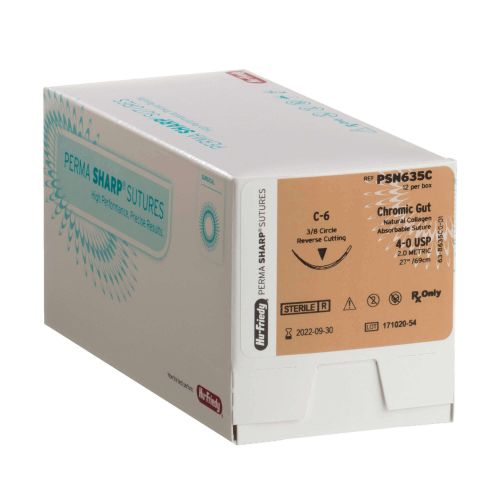 Perma Sharp Sutures, Chromic Gut Absorbable, 12/Box