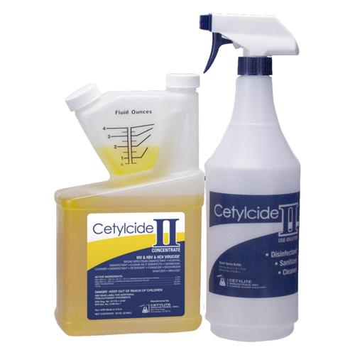 Cetylcide II Concentrate with 32 oz. Spray Bottle. Hard Surface Disinfectant Concentrate.