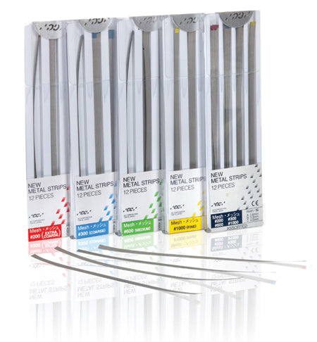 GC Metal Strips, Extra Coarse (No. 200 Mesh – 140 Micron), Red, 12/Pkg, B-Width (3.3 mm)