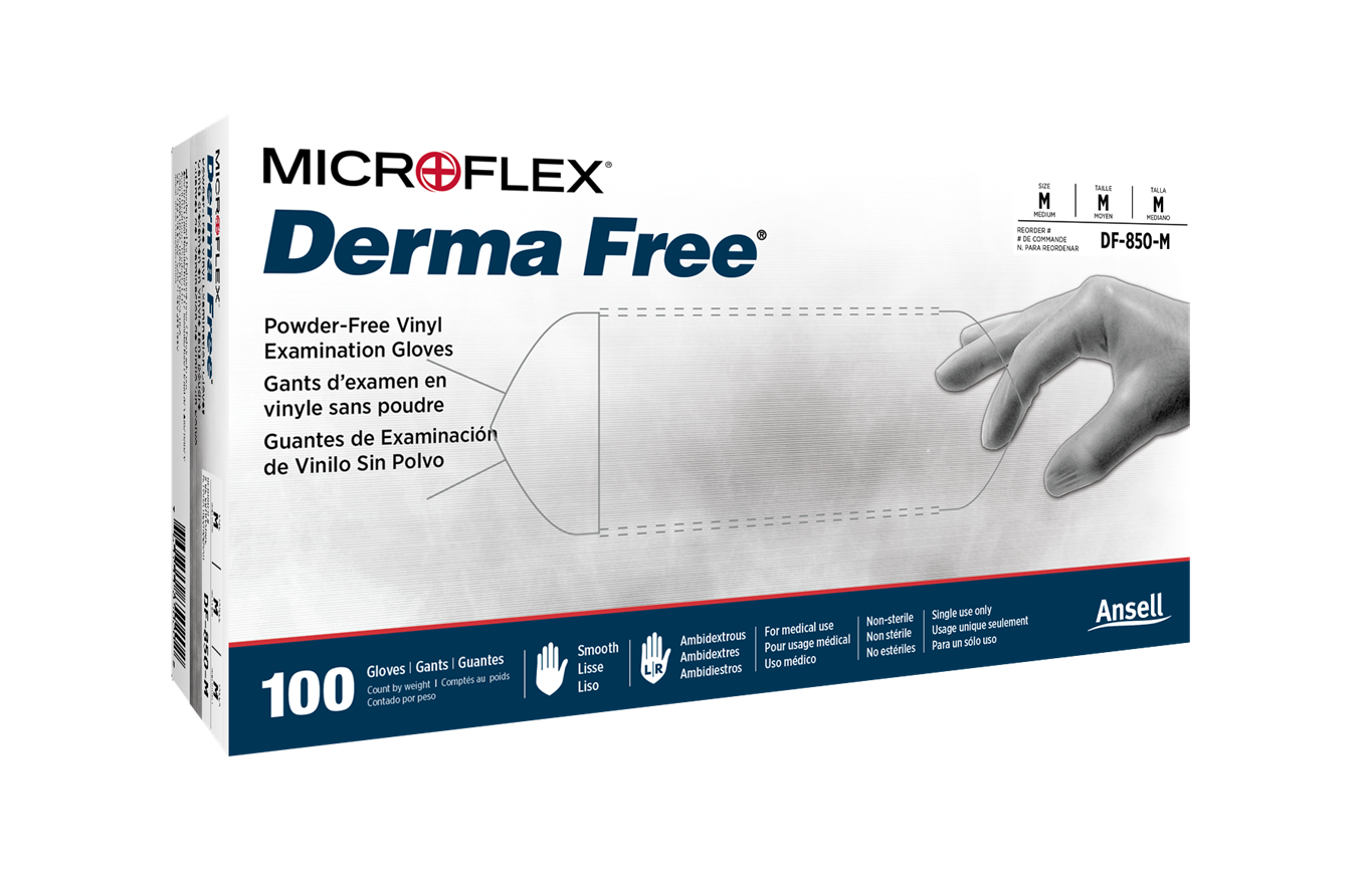 Ansell Microflex Derma Free Vinyl Gloves