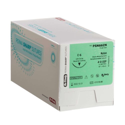 Perma Sharp Sutures, Nylon, 12/bx
