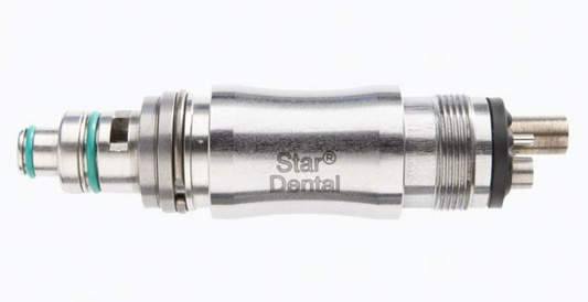 HiFlo High Speed Handpiece Swivel Connection, 6-Pin, Stainless Steel Satin Finish, 3.3v, Each