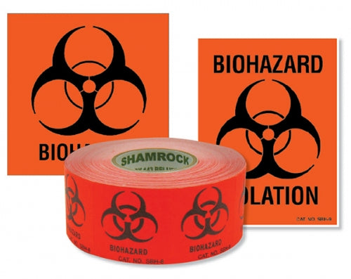 Biohazard Warning Label 100/roll
