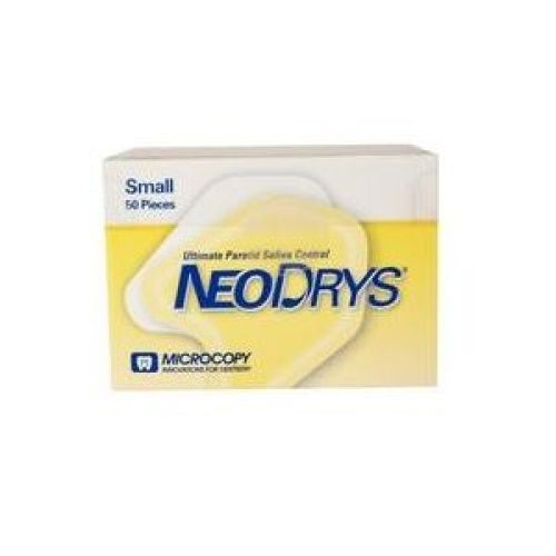 NeoDrys Saliva Absorbents w/ Original White Backing, Small, Yellow, 50/Pkg