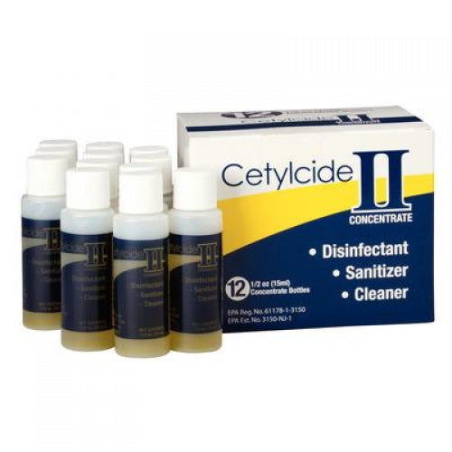 Cetylcide-II Hard Surface Disinfectant, 12 x 1/2oz. Bottles