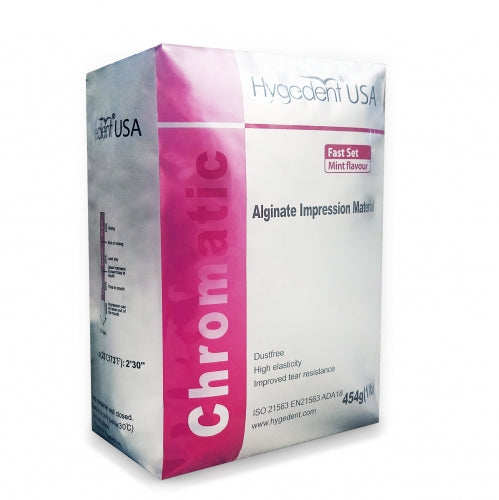Hygedent Dust Free Alginate Powder Fast Set Mint Flavored Red, 1lb./Pkg