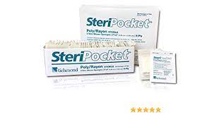 Steripockets, 2X2 Sterile N/W 8-Ply Poly/Rayon Sponges, 2 Sponges/Pak, 200 Paks/Box