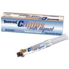 Temrex CR Plus Zinc Oxide Eugenol Temporary Cement, 6gm Dual Automix Syringe & 15 tips