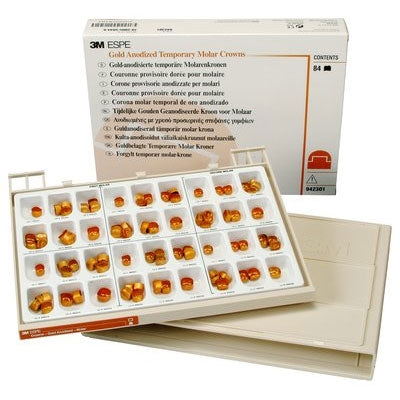 3M Gold Anodized Crowns, Molar Set of 84 Crowns