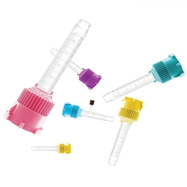 Short T-Mixer Style Mixing Tips - 1:1 / 2:1, Pink, Size Medium