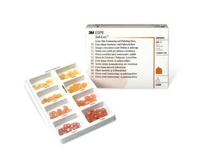 3M Sof-Lex X-Thin Round Eye Kit: 30 ea 3/8" & ½" Coarse, Medium, Fine, Superfine & 1 RA Mandrel