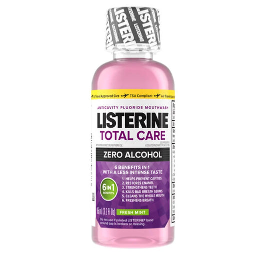 Listerine Total Care Zero Mouthwash, Alcohol Free, Fresh Mint, 3.2 oz, 24/cs