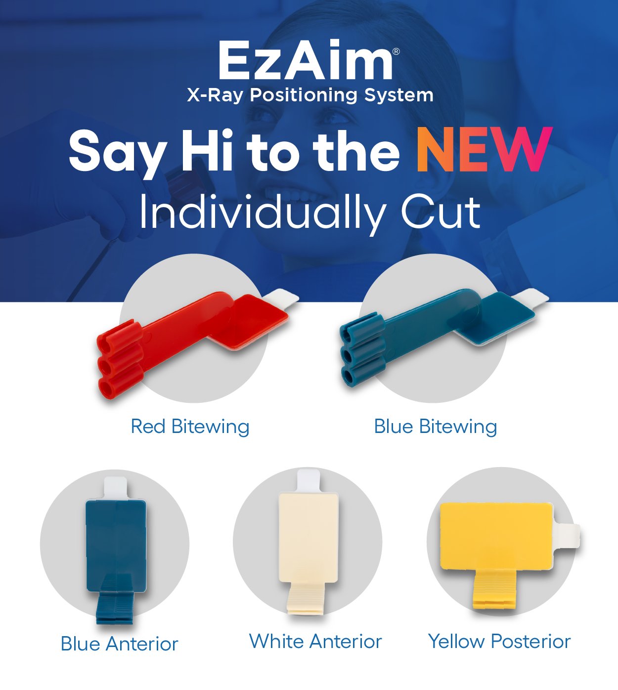 EzAim X-Ray Individually Cut Adhesive Sensor Holders, 50/pkg