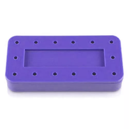 Rectangular Bur Block, (Capacity: 14, Diameter: 3" X 1_" X _" ), Neon-Purple, Each