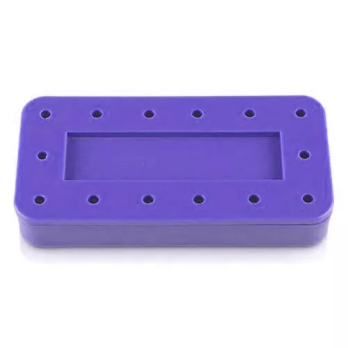 Rectangular Bur Block, (Capacity: 14, Diameter: 3" X 1_" X _" ), Neon-Purple, Each