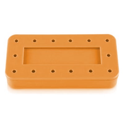 Rectangular Bur Block, (Capacity: 14, Diameter: 3" X 1_" X _" ), Neon-Tangerine, Each