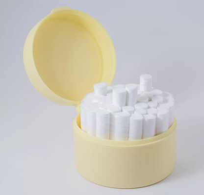 Round Style Cotton Roll Holder, Yellow