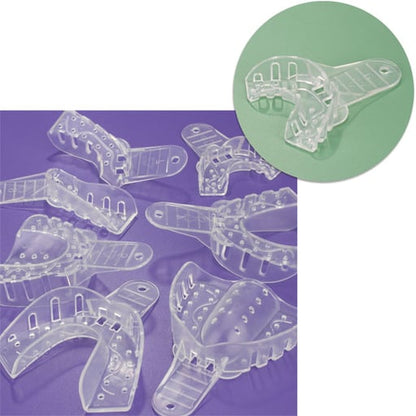 Excellent-Crystal Disposable Impression Trays, #9 Anterior, Clear, (12Pcs/Bag)