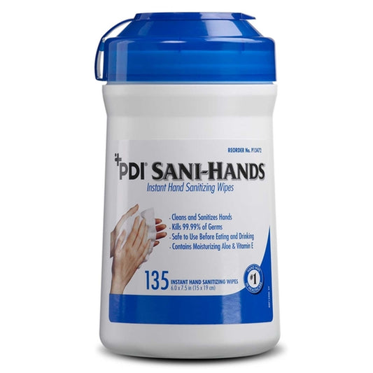 Sani-Hands Instant Hand Sanitizing Wipes, Medium, 6" x 7 1/2", 135/Can