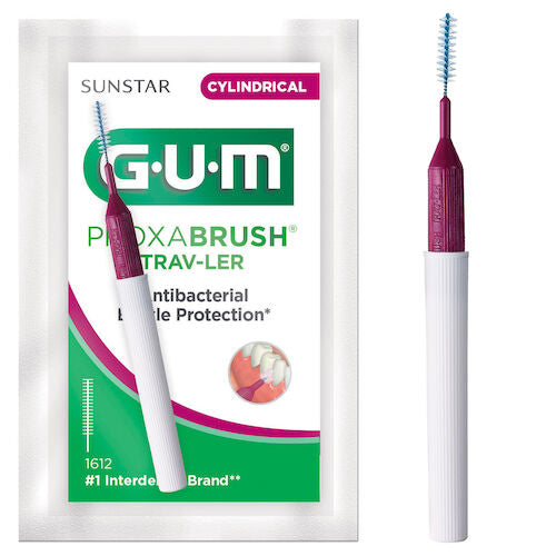 GUM Proxabrush Trav-Ler Interdental Brush Pocket Size, Cylindrical