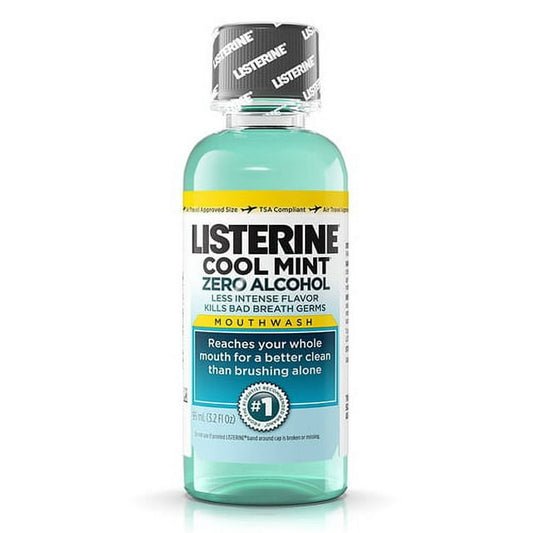 Listerine Zero Mouthwash, Clean Mint, 3.2 oz, 24/cs