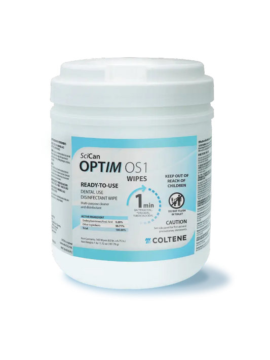 SciCan OPTIM OS1 Disinfectant Wipes – 6" × 6.75", 160/Can