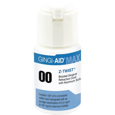 Gingi-Aid MAX Z-Twist #00 Very Thin with Aluminum Sulfate, 100% Cotton, 108" per Bottle.