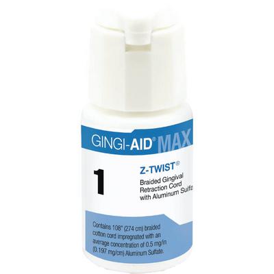 Gingi-Aid MAX Z-Twist Weave - #1 Thin with Aluminum Sulfate, 100% Cotton, 108" per Bottle.